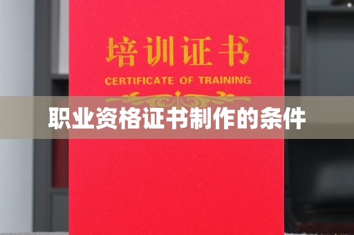 道真职业资格证书制作的条件