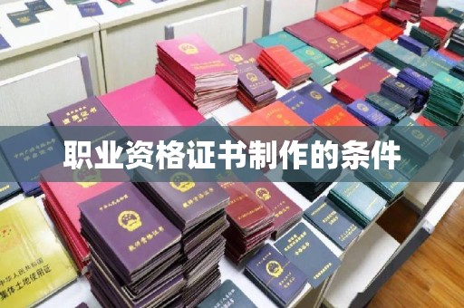 道真职业资格证书制作的条件
