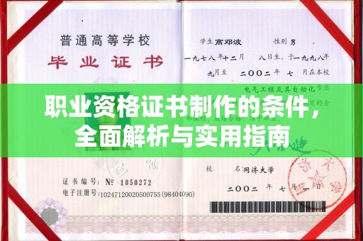 道真职业资格证书制作的条件，全面解析与实用指南